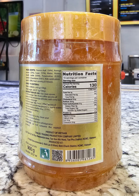 Chanh Dây Mật Ông Hạt Đác - Passion Fruit Mixed With Honey + Arenga Pinnata 900g | Limit 2