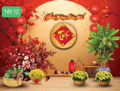 Phông Nền Tết số 12- size Medium -cao155xngang300cm