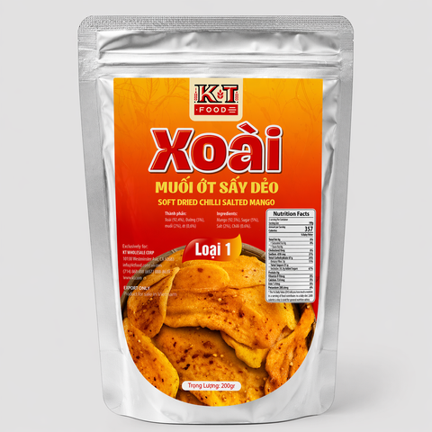 Xoài Muối Ớt Sấy Dẻo Loại 1 - Soft Dried Chilli Salted Mango 200g
