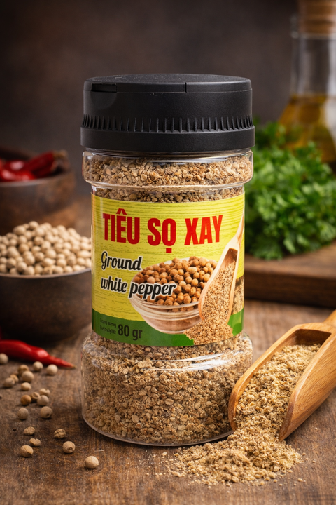 Tiêu Sọ Xay - Ground White Pepper 80g