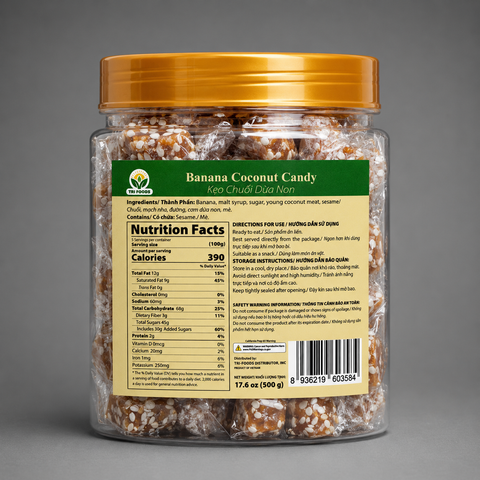 Kẹo Chuối Dừa Non 500gr