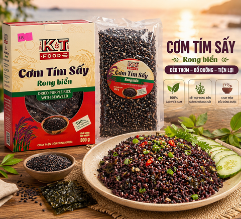 Cơm Tím Sấy Rong Biển - Dried Purple Rice with Seawead 300g [KOCOM01]