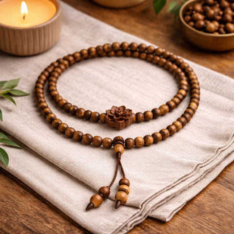 Lotus Charm Bracelet 108 Beads 8mm | Lắc Tay 108 Hạt 8 Ly