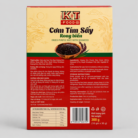 Cơm Tím Sấy Rong Biển - Dried Purple Rice with Seawead 300g [KOCOM01]
